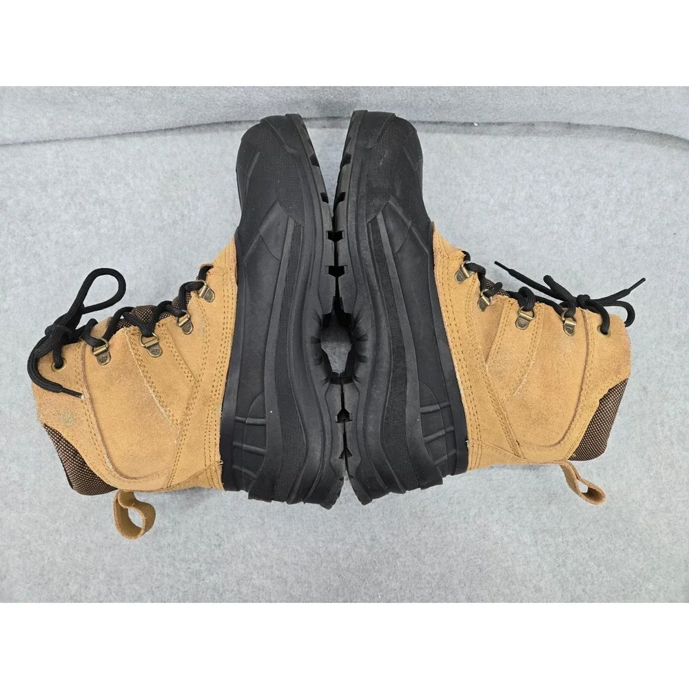 Kamik Wausau Mens Waterproof Winter Snow Boots Tan Black Suede Size 10